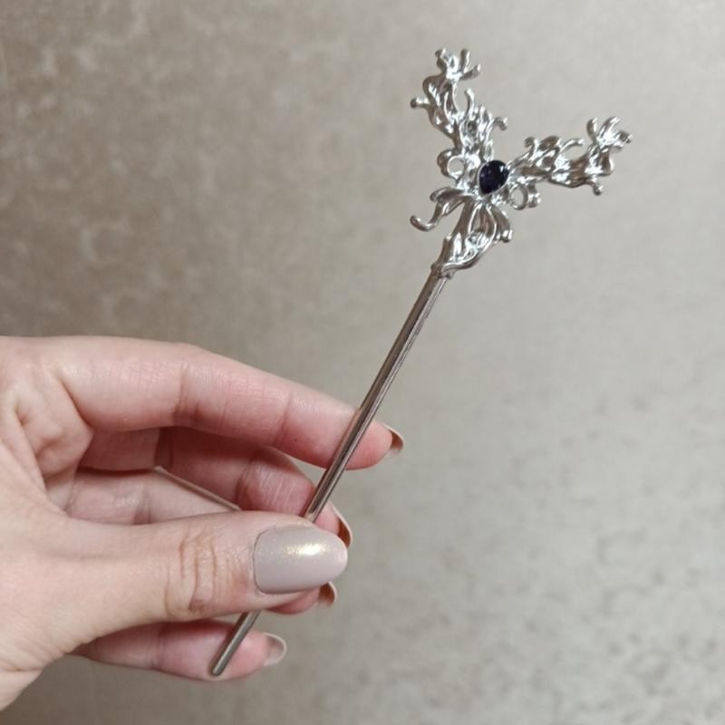 Boho Style Silvery & Violet Fairy Core Butterfly Chinese Hairpin 16 Cm