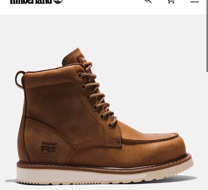 Timberland Pro Wedge 6″ Soft Toe Moc-Toe Work Boots – Brown – US size 14wide