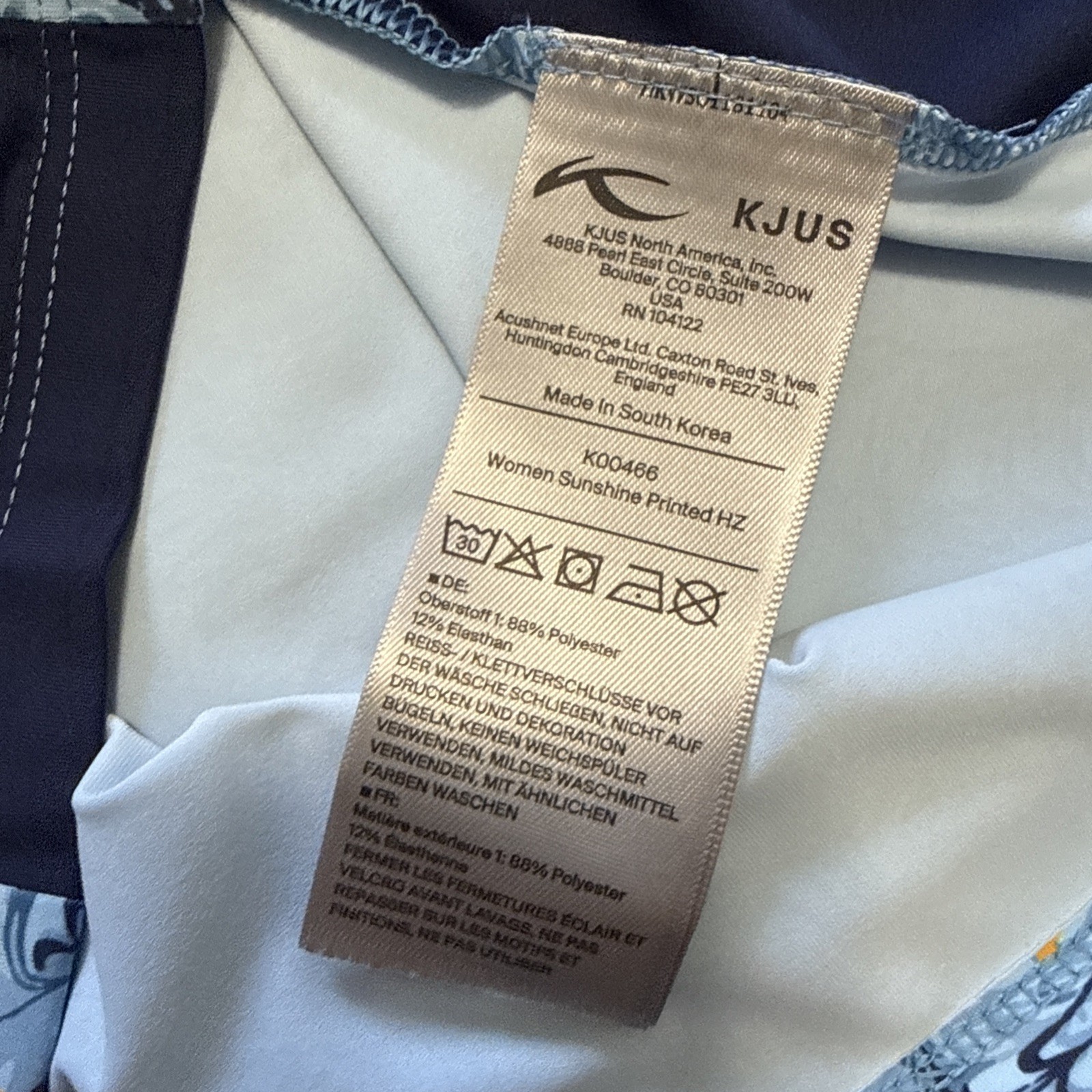 KJUS SUNSHINE TRANQUIL BLUE BURST 1/4 ZIP LONG SLEEVE MOCK TOP WOMENS M GOLF NEW