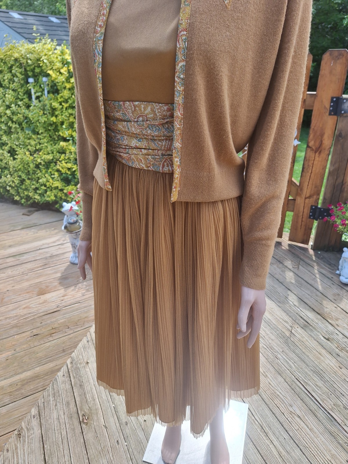 VTG Mid-century 50s 60s UNION LABEL Party Cocktail Dress Cardigan Sweater SET S