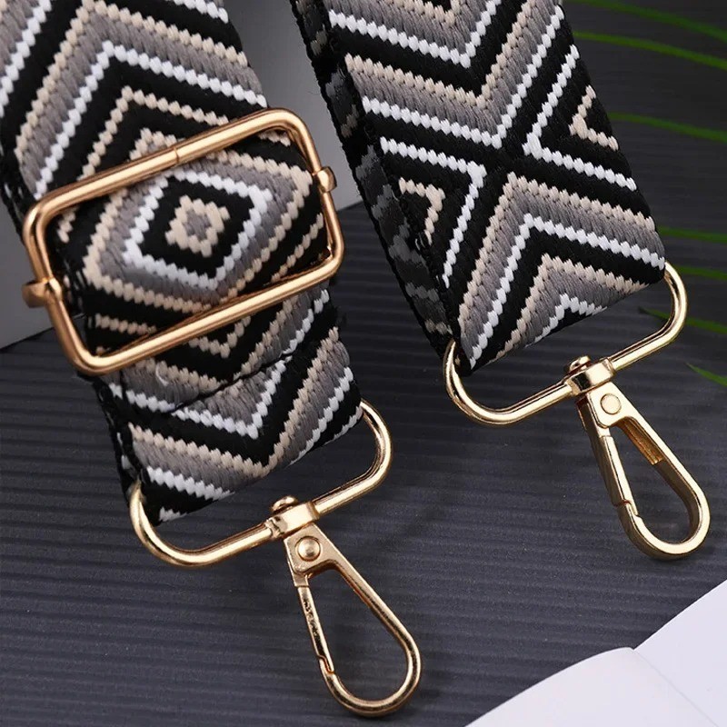 Adjustable Wide Shoulder Strap for Women, Nylon Replacement Bag Strap with Hardw