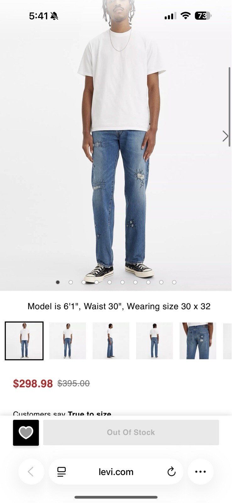 Levi’s Men Selvedge Jeans/MADE IN JAPAN 505™ REGULAR FIT MEN’S JEANS