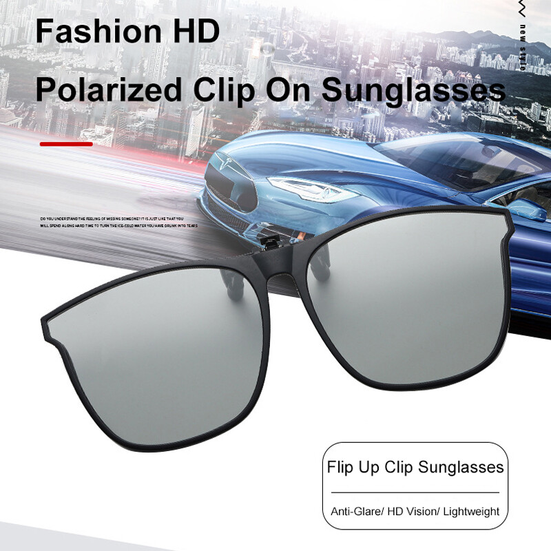 Polarized Clip-on Sunglasses Anti-glare Lightweight Flip Up Driving Sun Glasses