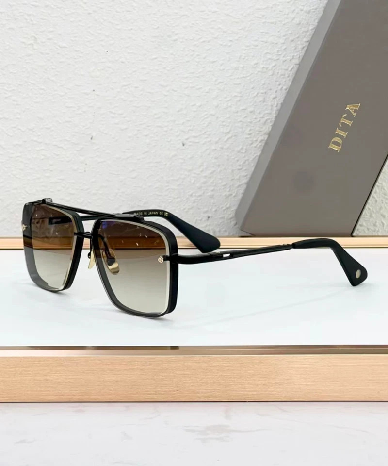 DITA MACH-SIX DTS121 Sunglasses Black/Brown Gradient 62-12-130mm With Case New