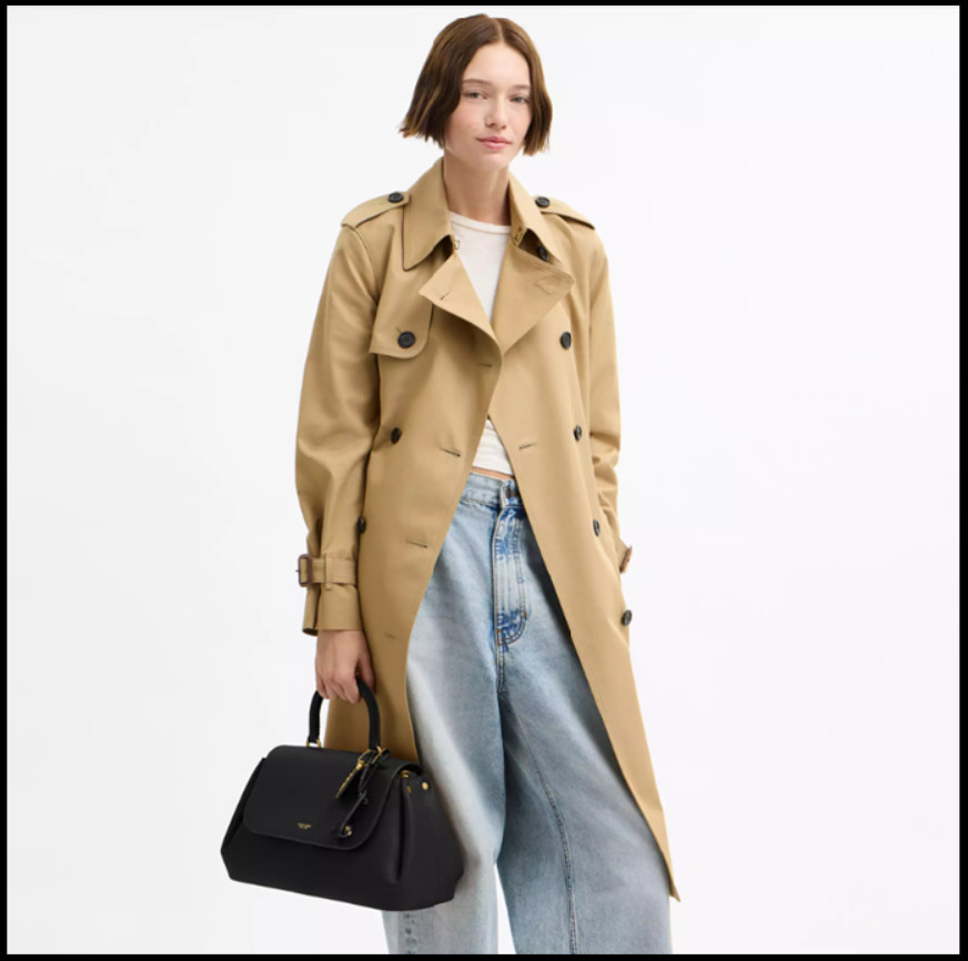 COACH CCC39 Slouchy Rogue Top Handle Bag 39 Natural Grain Leather Black Outlet