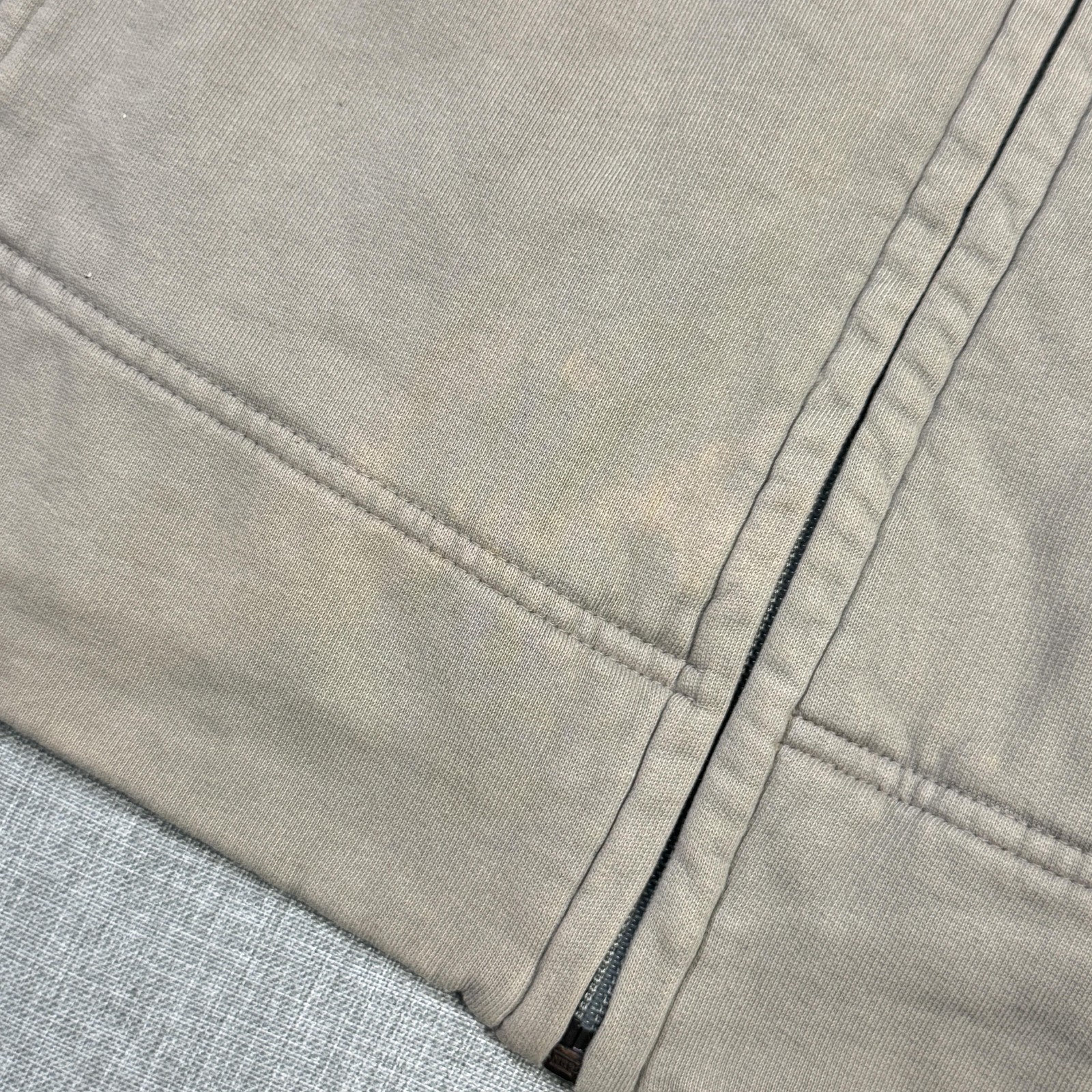 Nike Sweatshirt Mens Small Beige Full Zip Lined Insulated Pockets Graphic