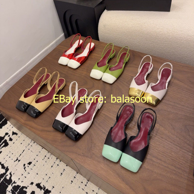 Retro Color Matching Square-Headed High-Heeled Sandals Baotou Thick-Heeled 35-41