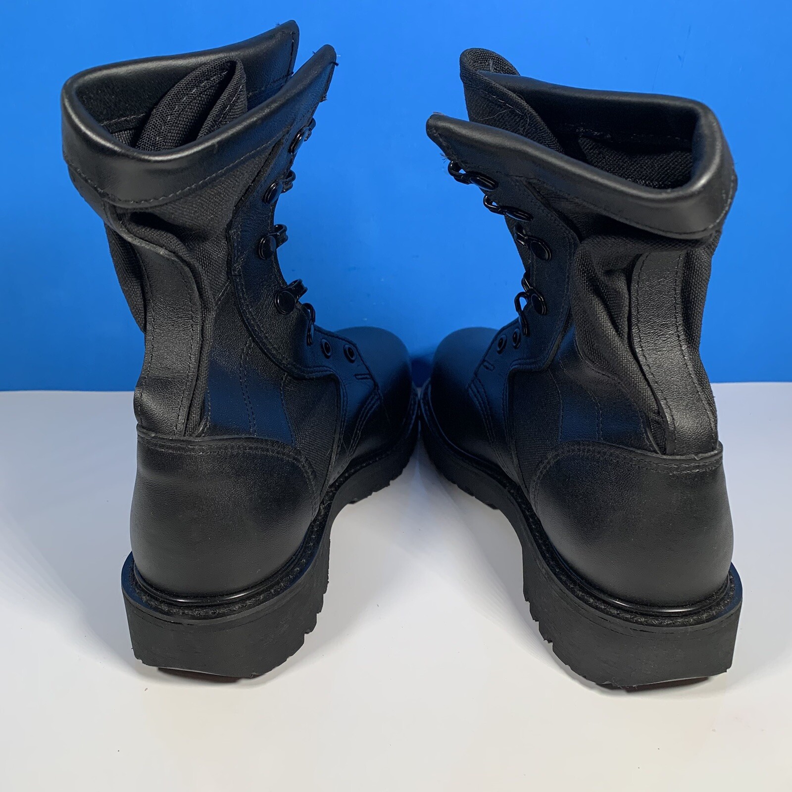 VTG 1998 Wolverine World Wide Black Combat Boots Military Vibram Men 4 Women 6