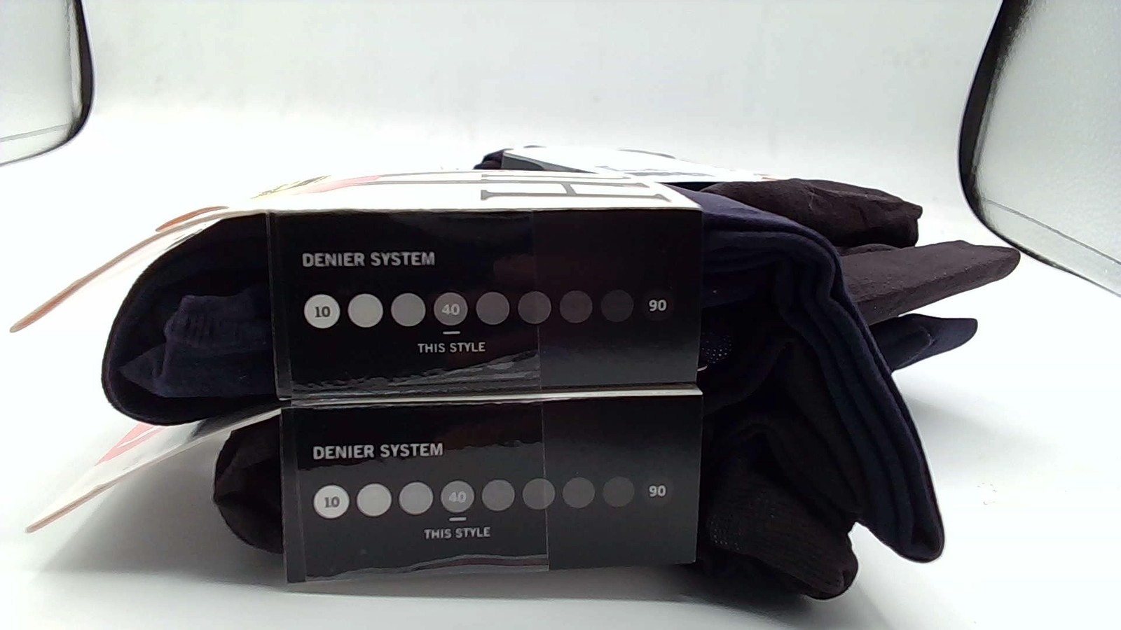 4 Pairs HUE Women’s Total Opaque Control Top Tights 40 Den, Black & Navy Size 4