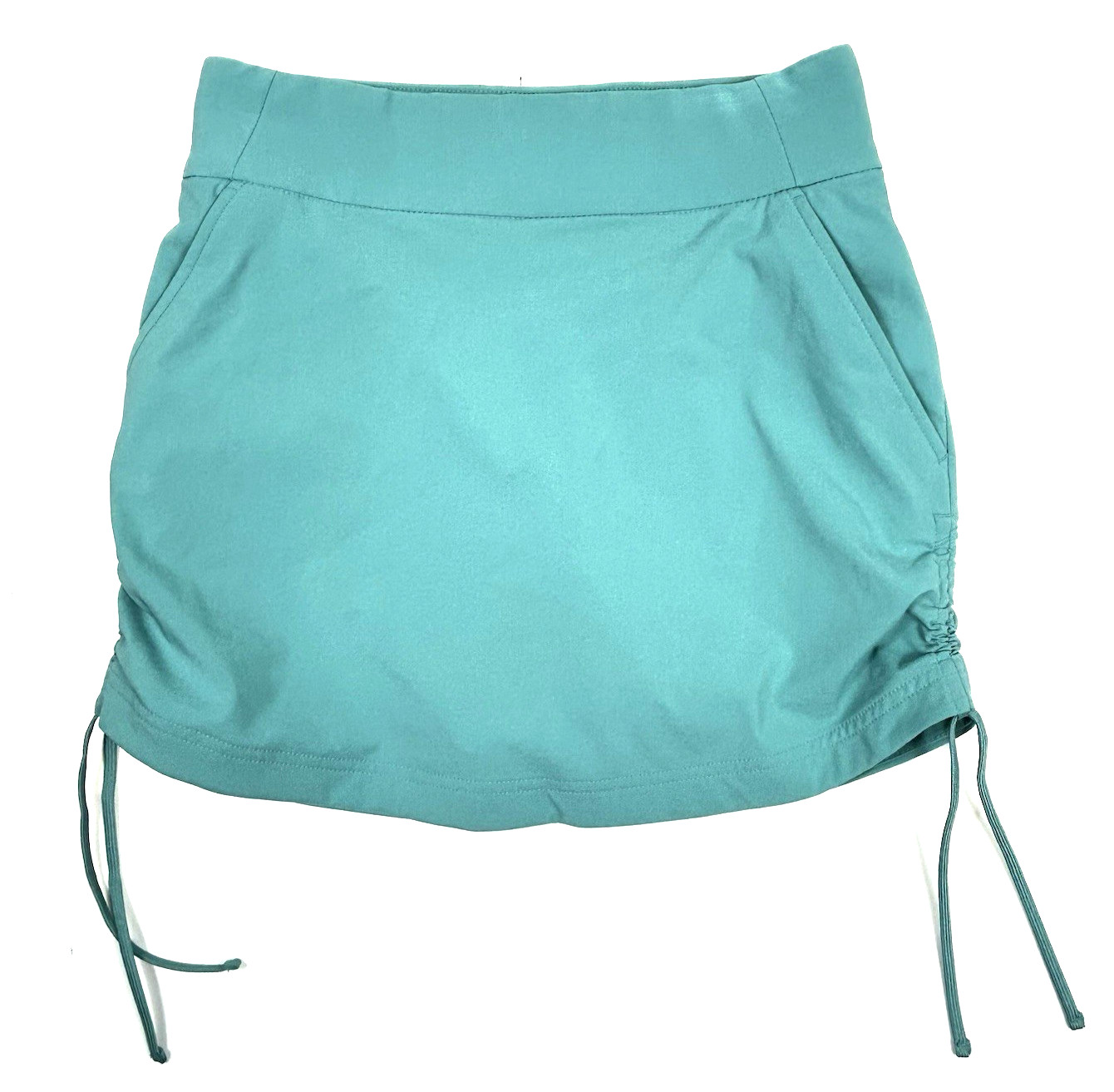 Columbia All Seasons Ruched Skort Small Omni Shield Comfort Stretch Aqua Blue