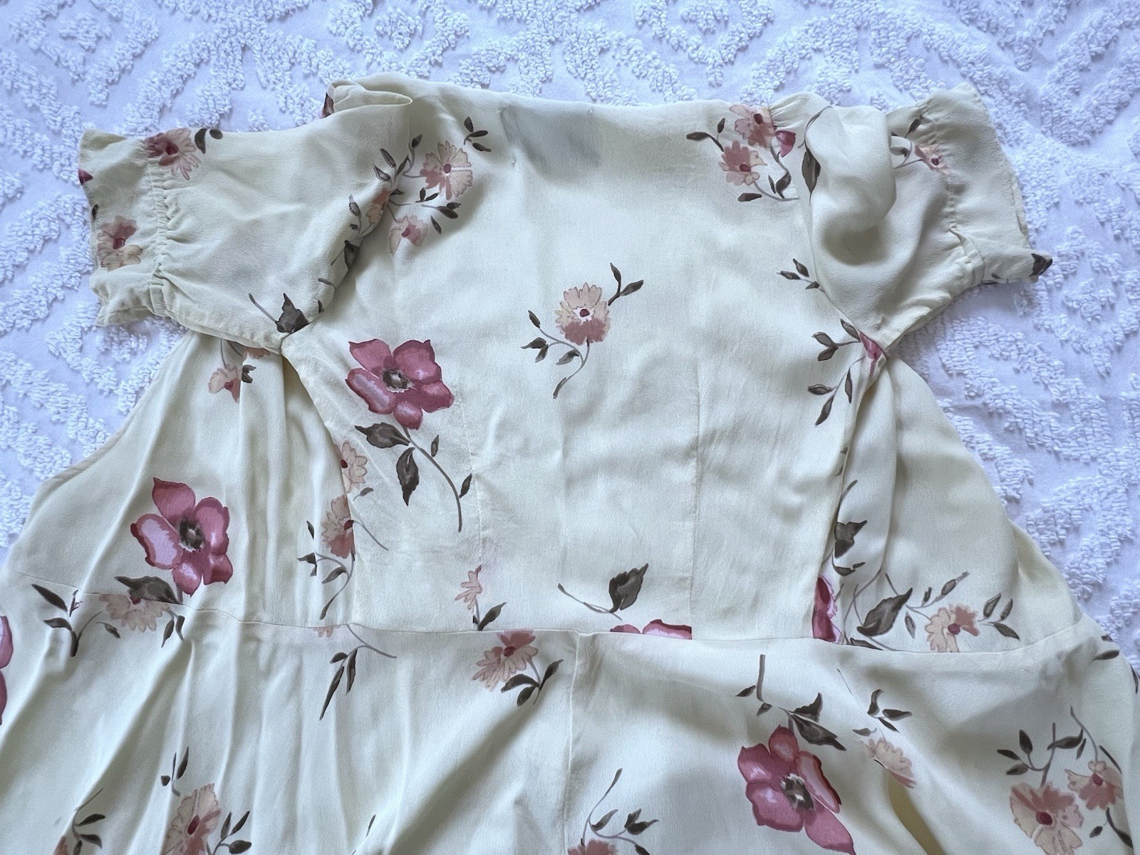 Reformation Yellow Floral Wrap Dress XS Good Condition (See Description)