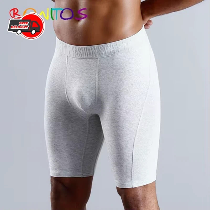 Men’s Long Leg Cotton Boxer Shorts Soft Stretch Breathable Premium Underwear