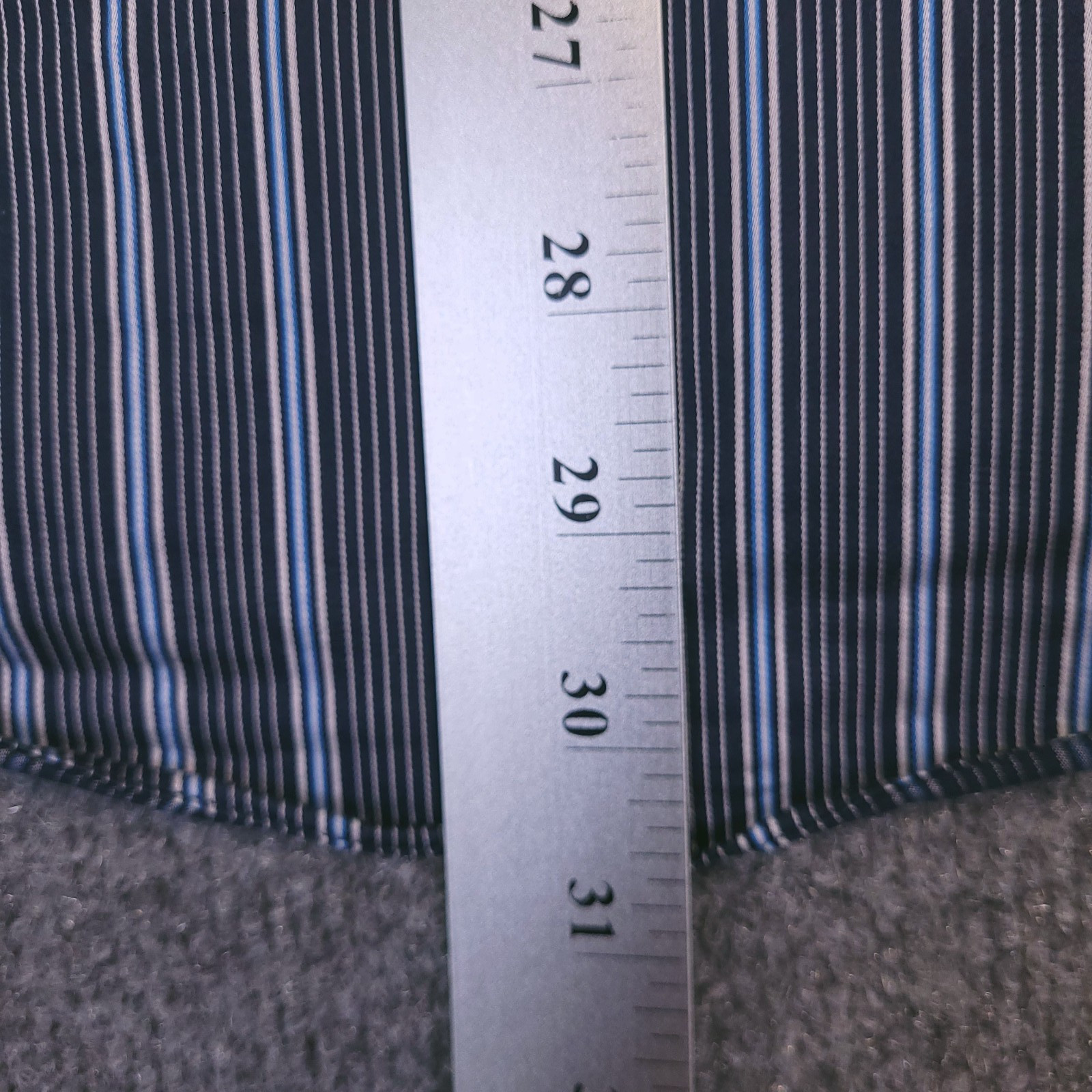 7D 7 Diamonds Mens Large Button Up Vertical Striped Flip Cuff Contrast Trim