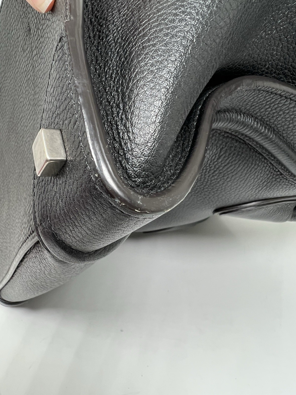 Authentic Celine Nano Luggage Tote in Black Leather with Gold Hardware