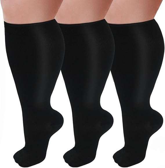 Plus Size Compression Socks 20-30 mmHg for Men Women Medical Stockings S-4XL NEW