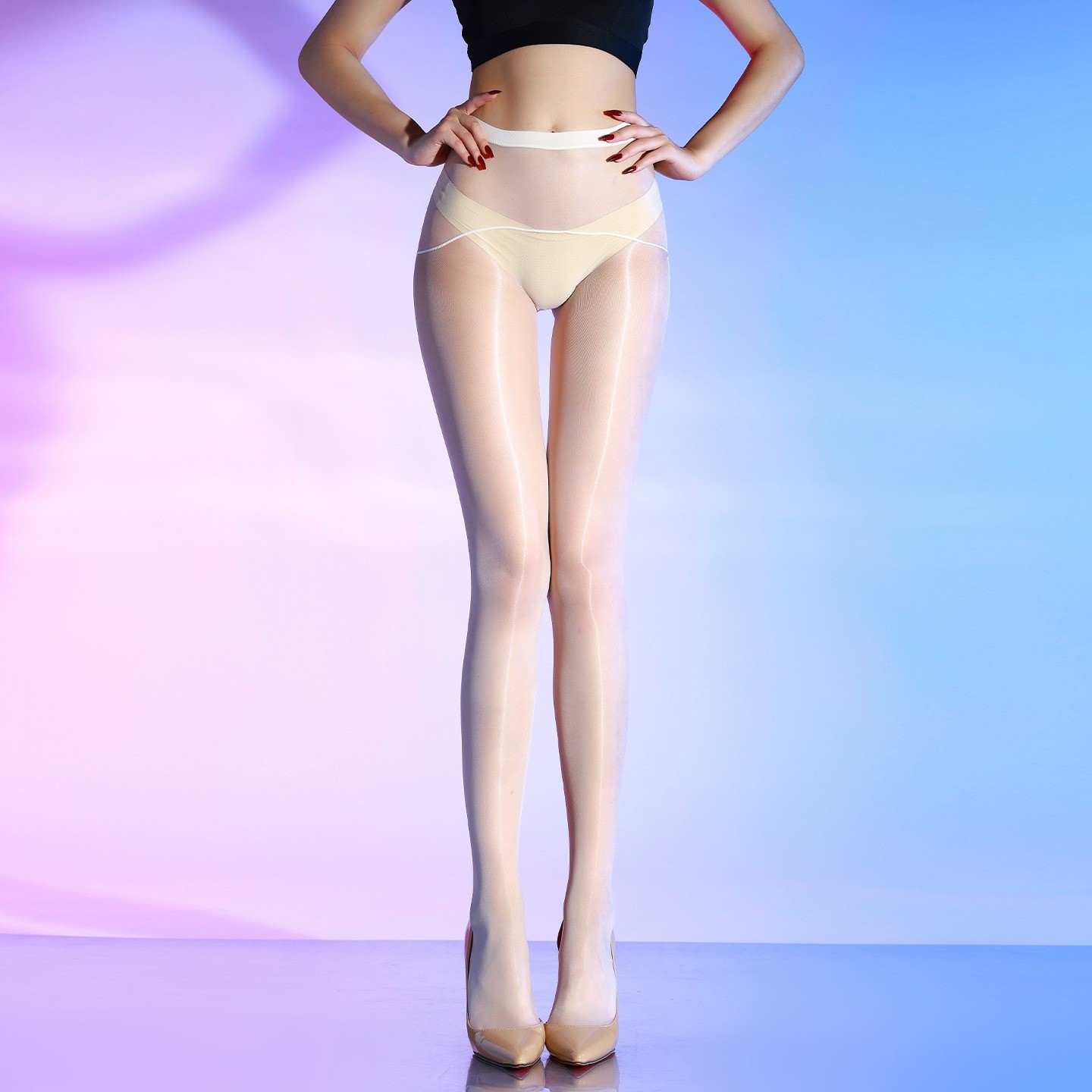 5D Seamless Oily Shiny Glossy Stockings Tights Ultra-Thin Sheer Nylon Pantyhose