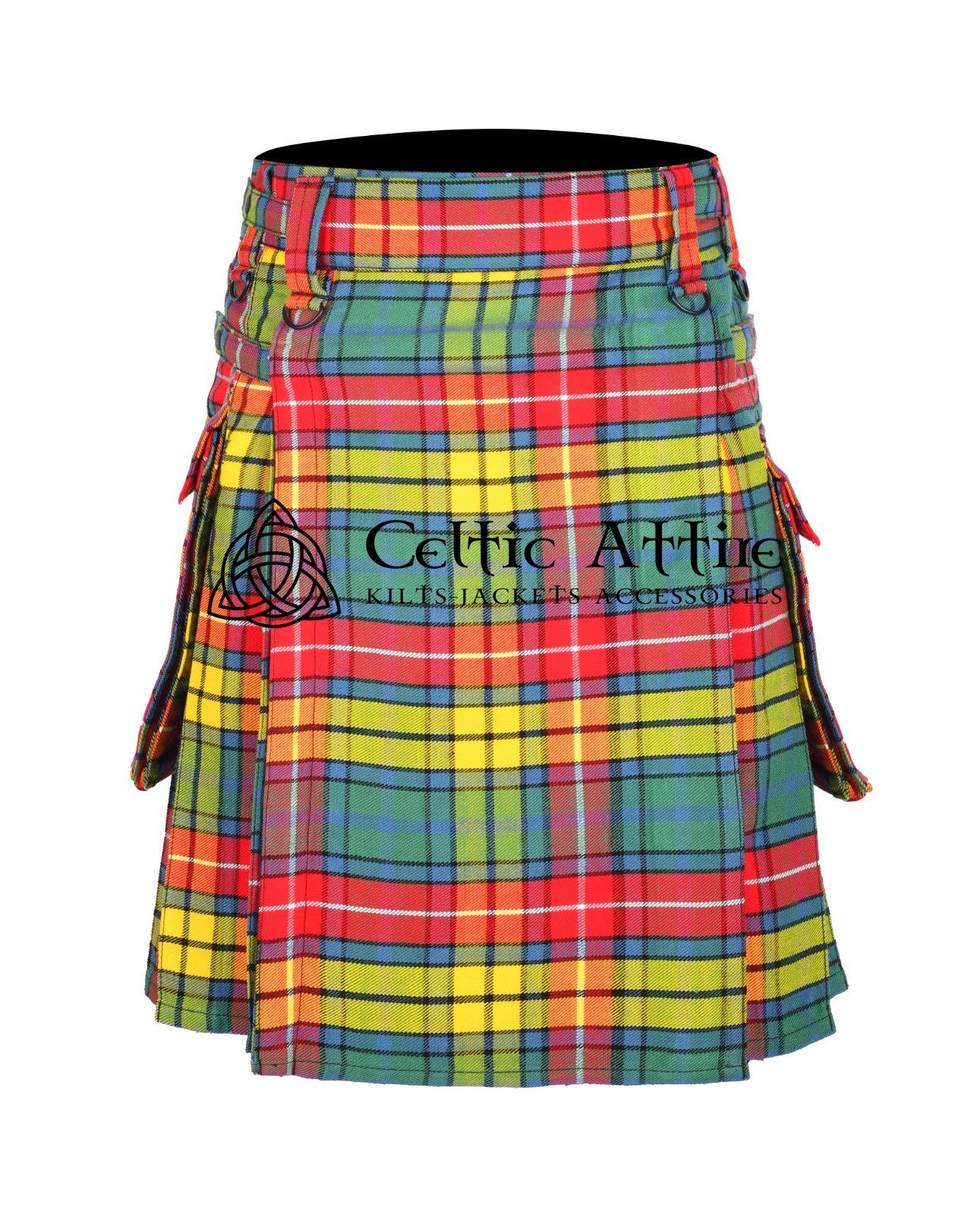 Clan Buchanan Tartan Kilt – 8 Yard, Utility, Hybrid Kilts by Celtic Attire