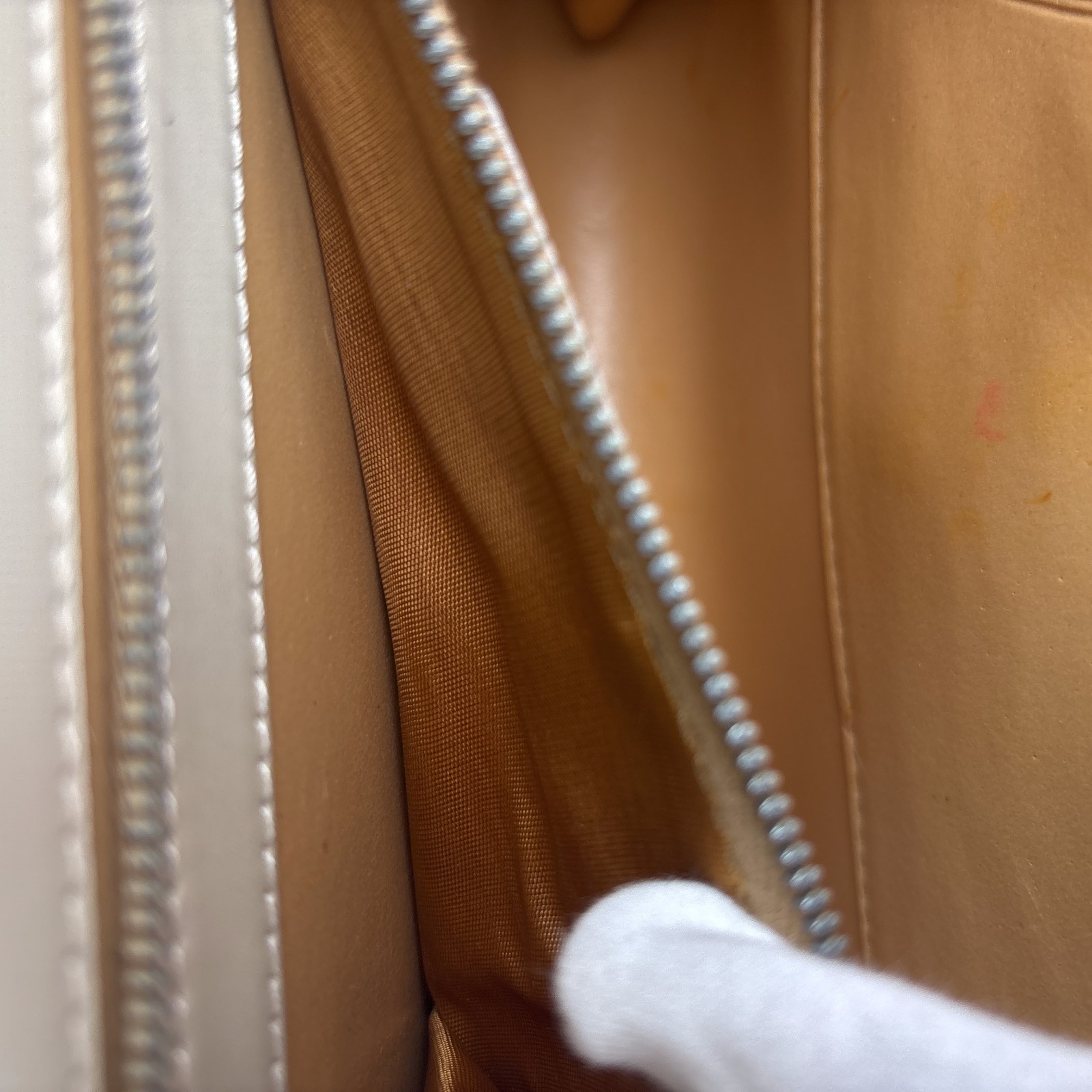 CELINE Leather Shoulder Bag Triomphe Beige Clutch From Japan