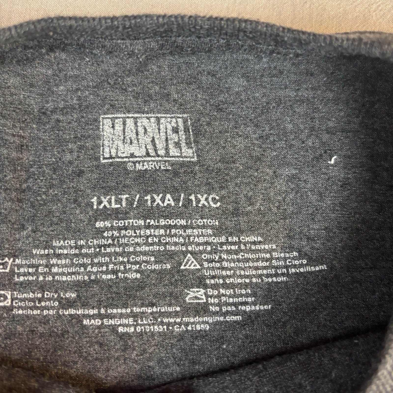 Marvel Shirt Mens XL Gray Short Sleeve Most Wanted Marvel Universe Characters