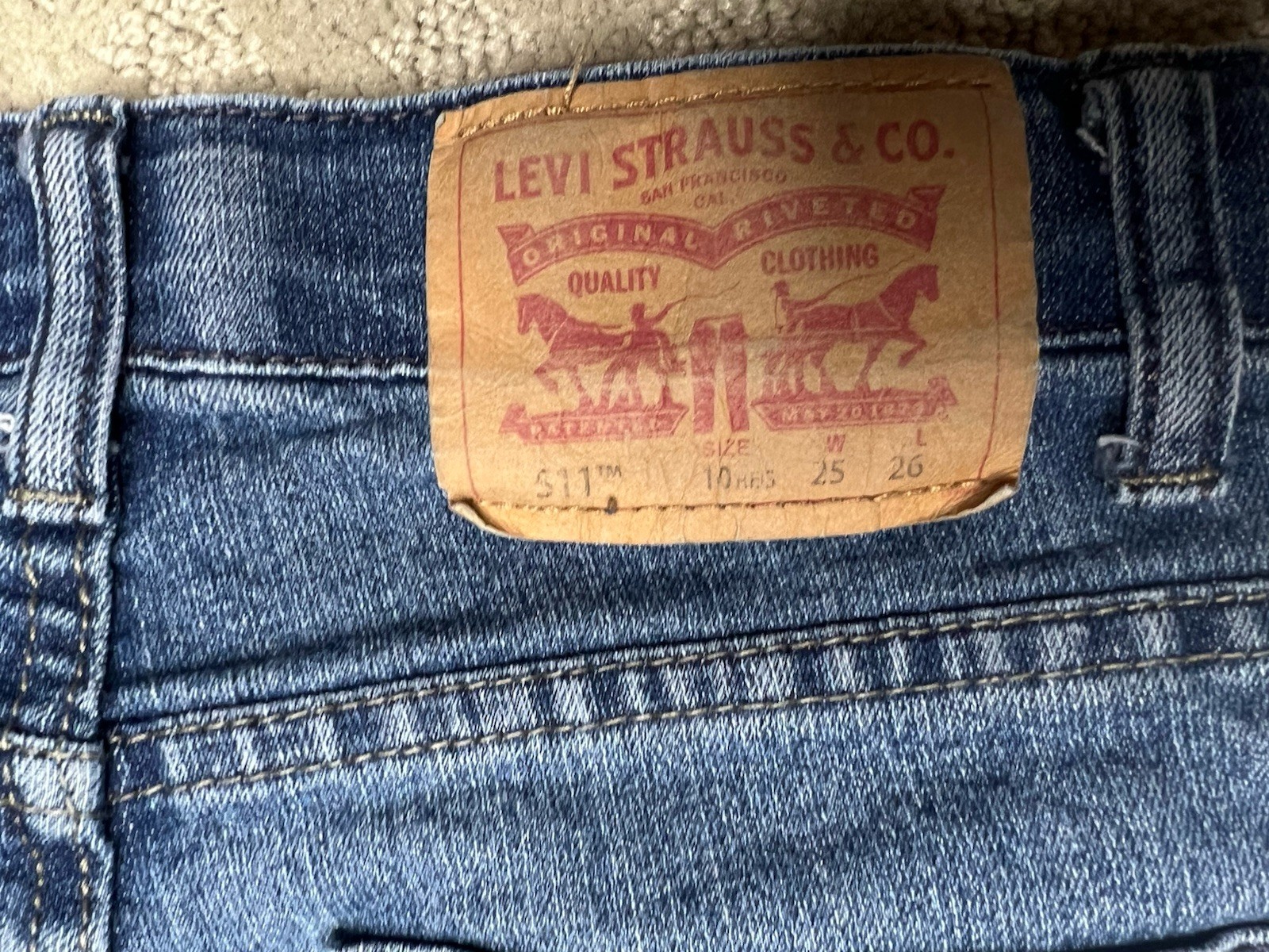 Levi’s 511 Boys Stretch Jeans Size 10 Reg 25×26 Adjustable Waist Blue