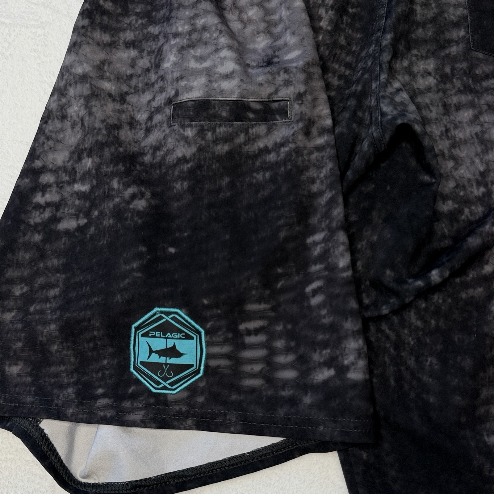 Pelagic Argonaut Board Shorts Mens 36 Fish Scale Camo Fishing Surf Beach