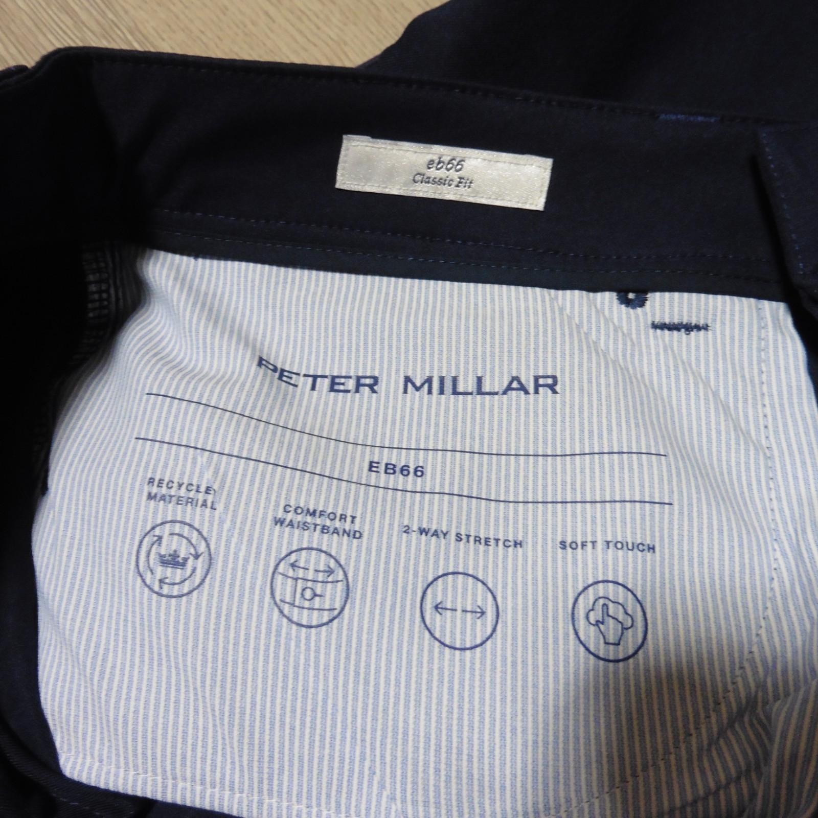 PETER MILLAR Mens 33 X 32 PANTS EB66 NAVY PERFORMANCE GOLF 5-POCKET ME0EB66FB