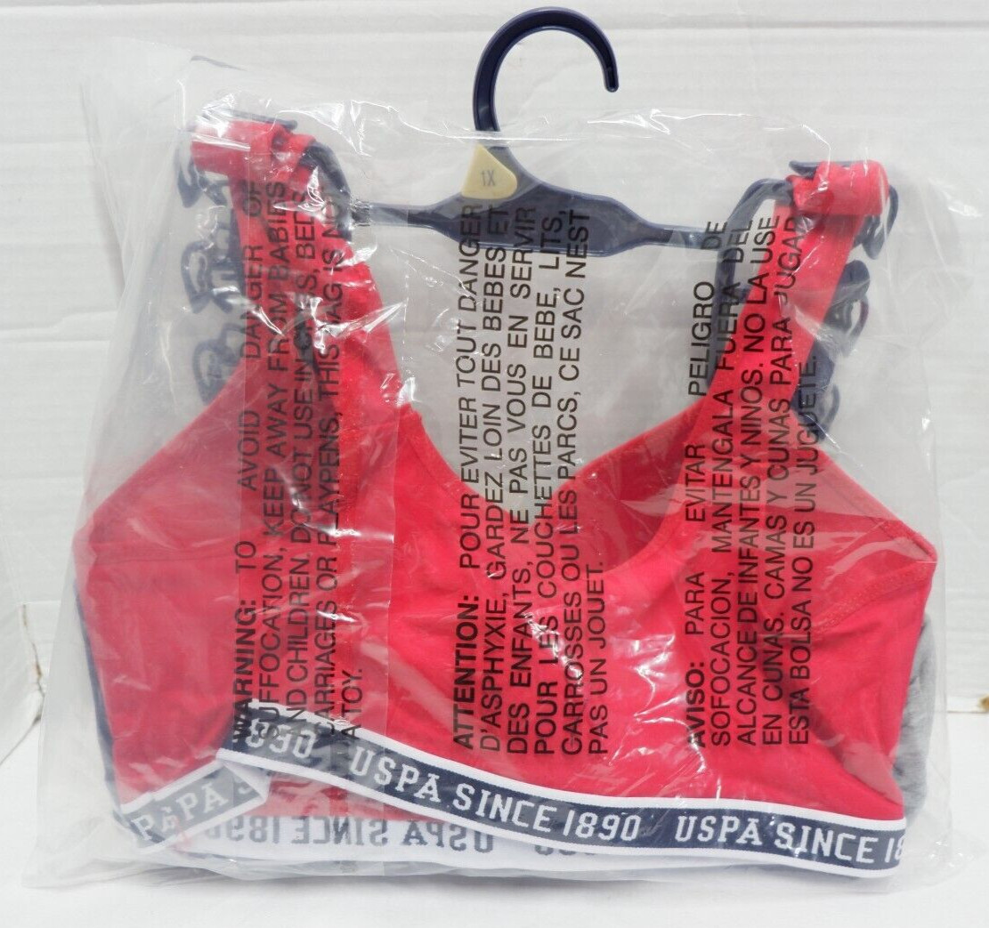 U.S. POLO ASSN. Women’s Full Figure Sports Bra – Set 3-pack -1X NWT
