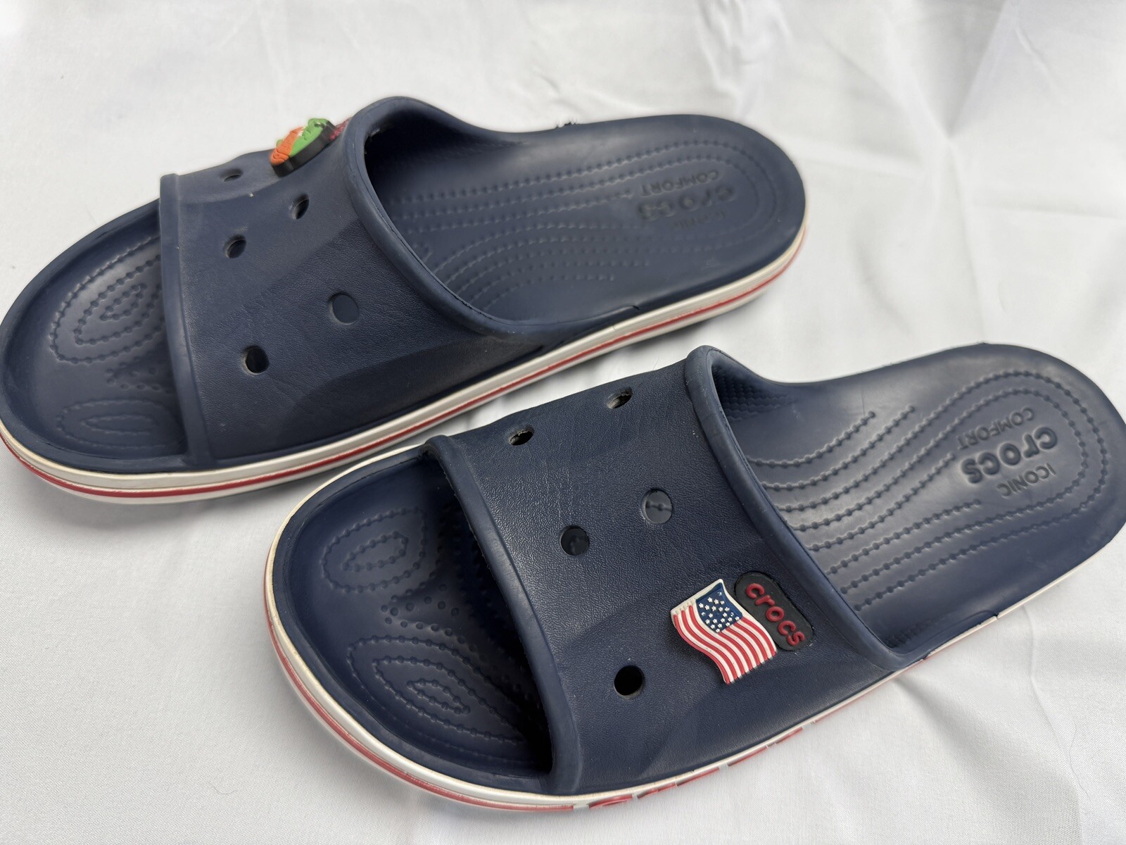 Mens Crocs Bayaband Slide Sandals Blue 205392 Blue Slip On Shoes Mens 7 Women 9