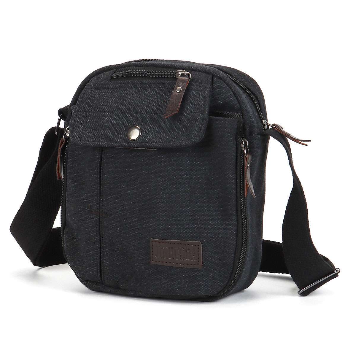 Men’s Canvas Crossbody Bag Phone Tablet Messenger Shoulder Bag Casual Tote Pouch