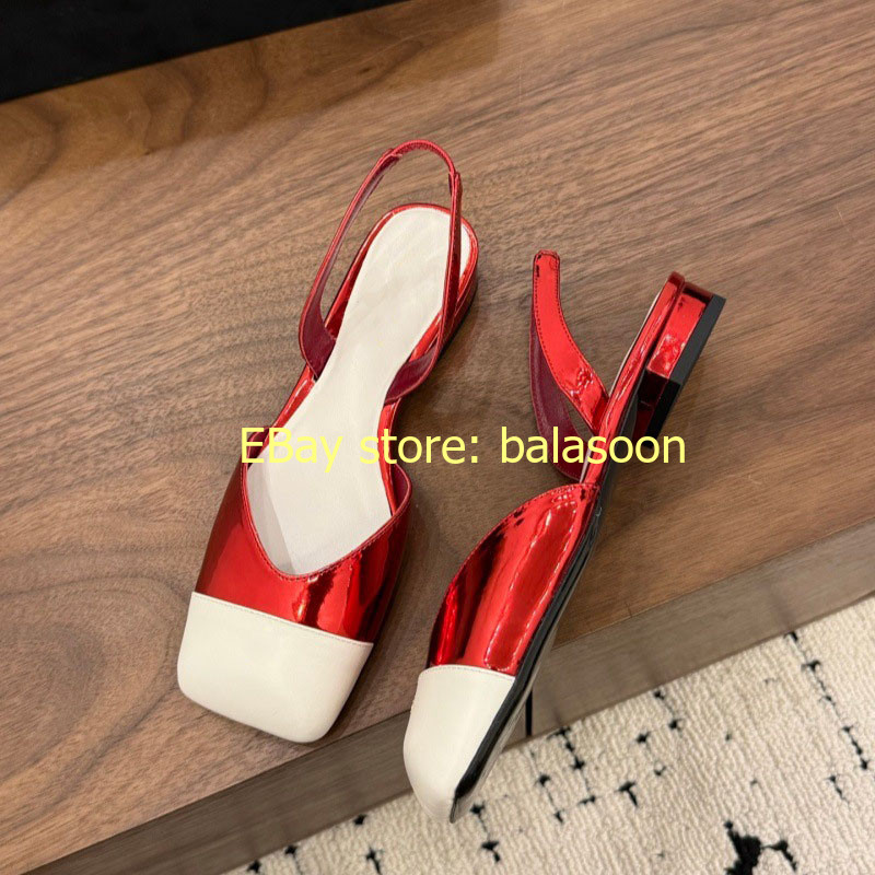 Retro Color Matching Square-Headed High-Heeled Sandals Baotou Thick-Heeled 35-41