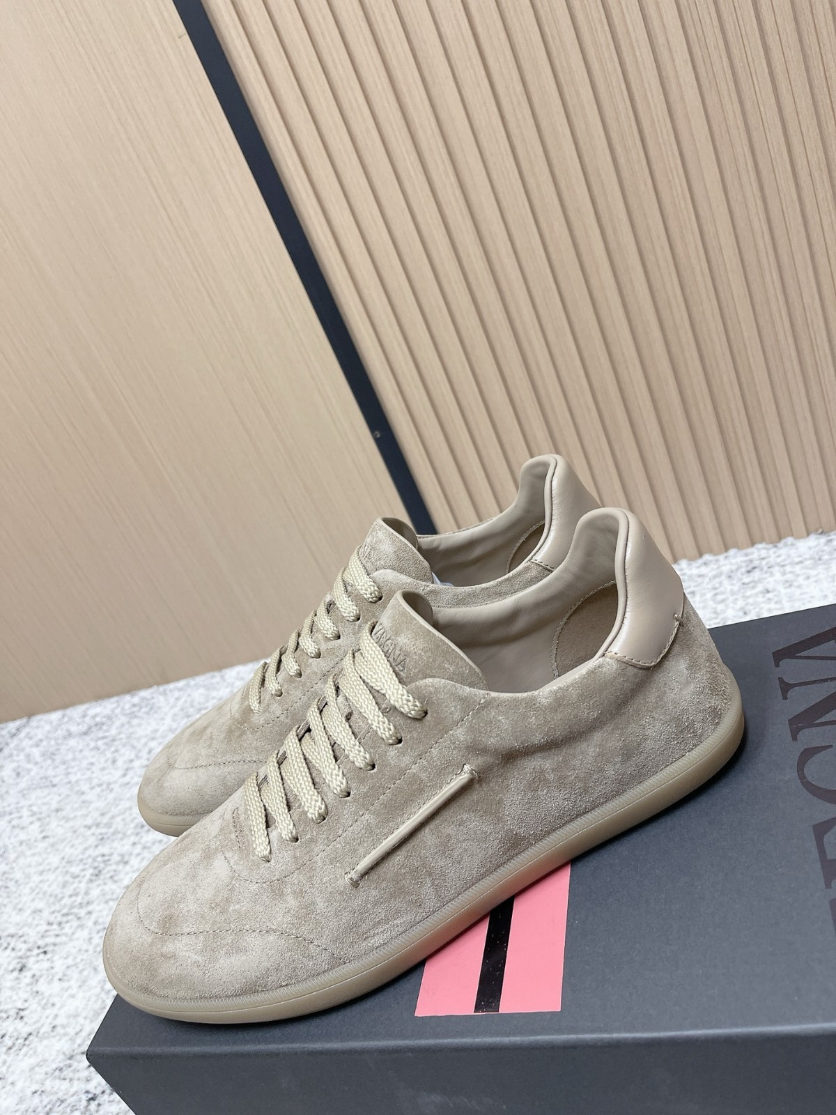 ZEGNA Beige Suede Lace-Up Luxury Sneakers Full Sizes