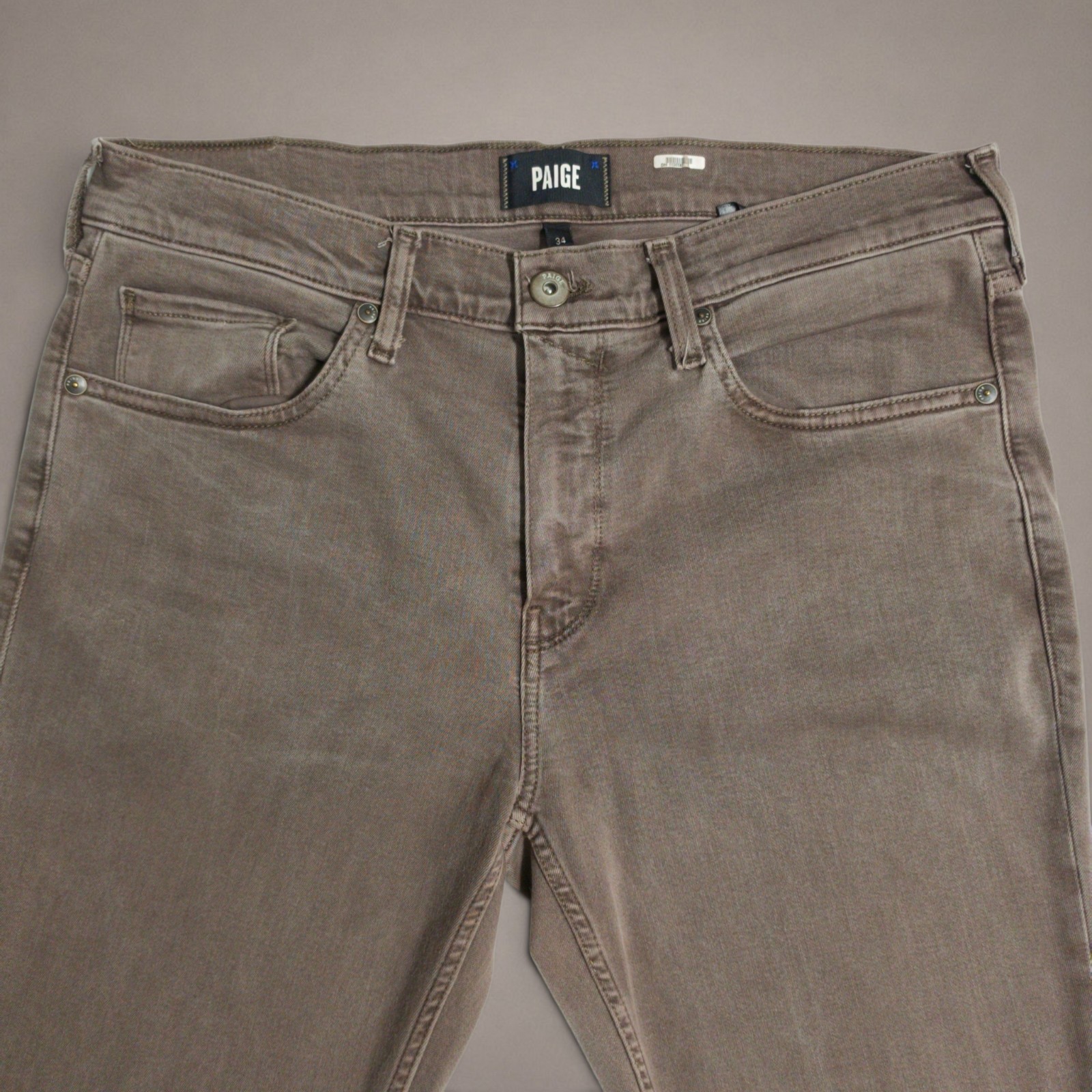 PAIGE Federal Men’s Jeans 34×32 Vintage Falcon Gray Slim Straight