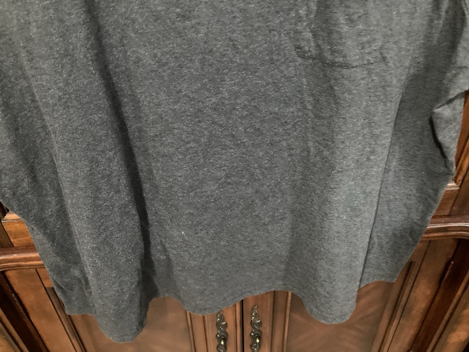 men’s 7xl big Kingsize crewneck s sleeve pocket tee shirt Heather Charcoal Grey