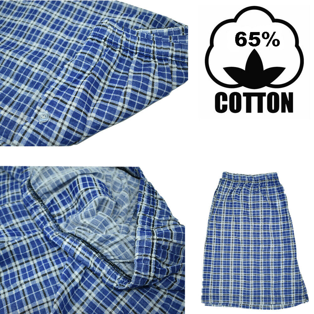 3-12 Pack Mens Boxer Briefs Shorts Trunk Plaid Underwear Cotton Size M-2XL