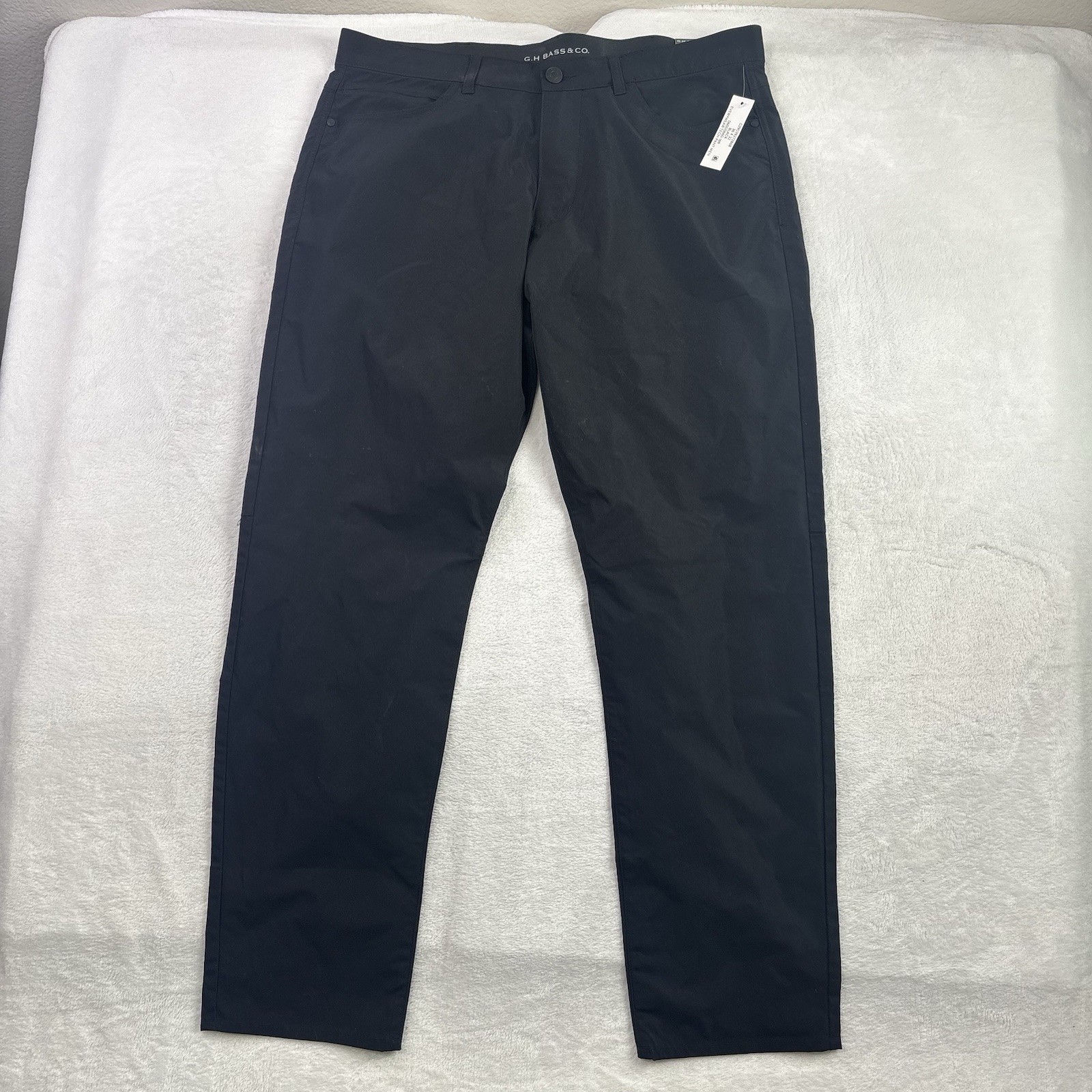 GH Bass & Co Everywhere Tech Pants Black Men’s Waist 36″ x 32″ Inseam NWT