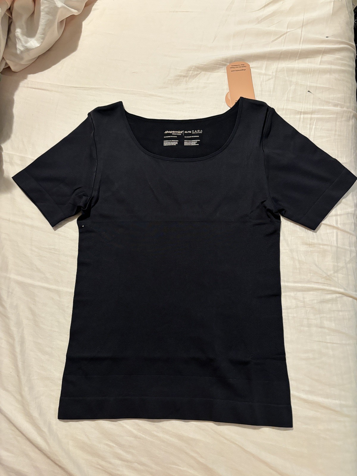 Shapermint NWT Black Essentials Short Sleeve Shaping T Shirt Size XL
