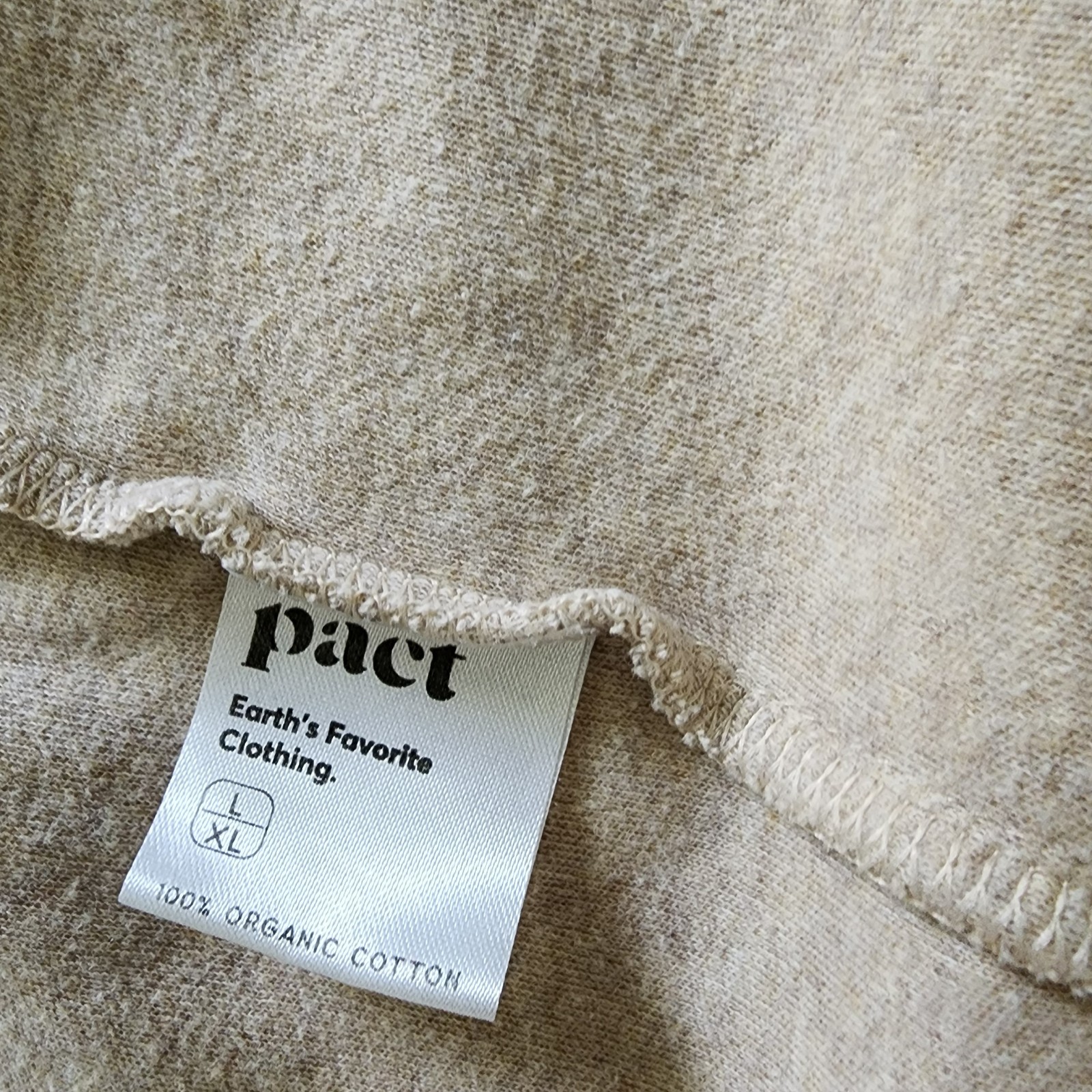 Pact Organic Cotton Open Front Cardigan L/XL Tan Pockets Coastal Lounge Capsule
