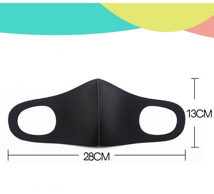 5 pcs Slim Fashion Washable Cotton Cloth Masks Half Face Mouth Cover Adult Black