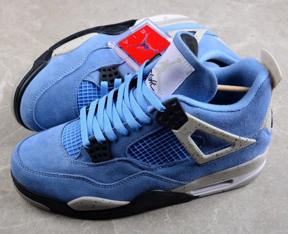 US Siez 7-12 Jordan 4 Retro “University Blue” Basketball Shoes for Men’s Shoes.