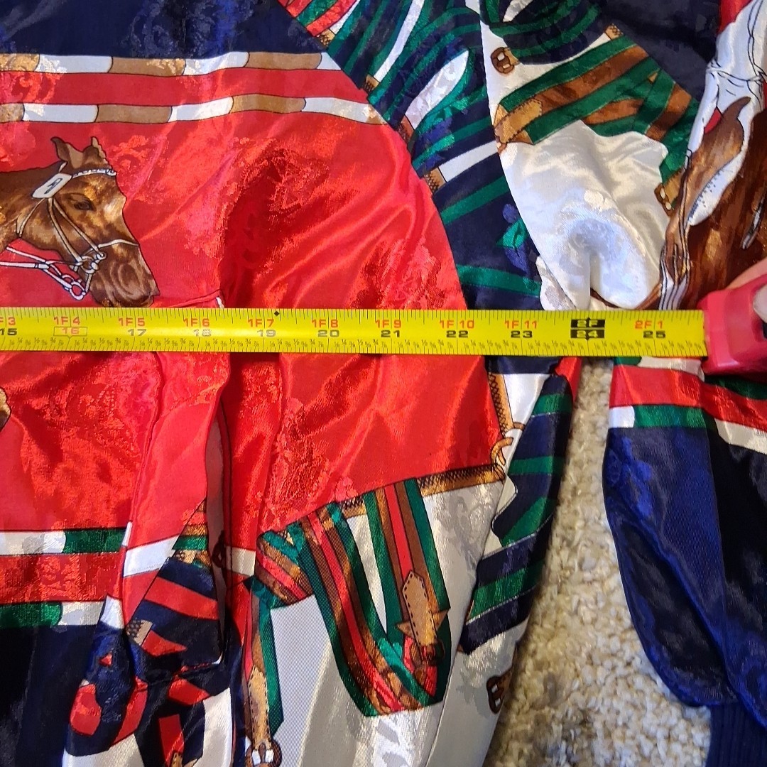 Horse Jockey Stadium Show Jumping Silk? Jacket Equestrian Sports 80s VTG AS IS