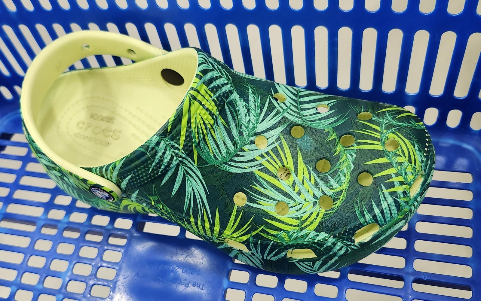 Crocs Classic Tropical Palm Print Clogs Green Unisex W8 M6 Comfort Shoes