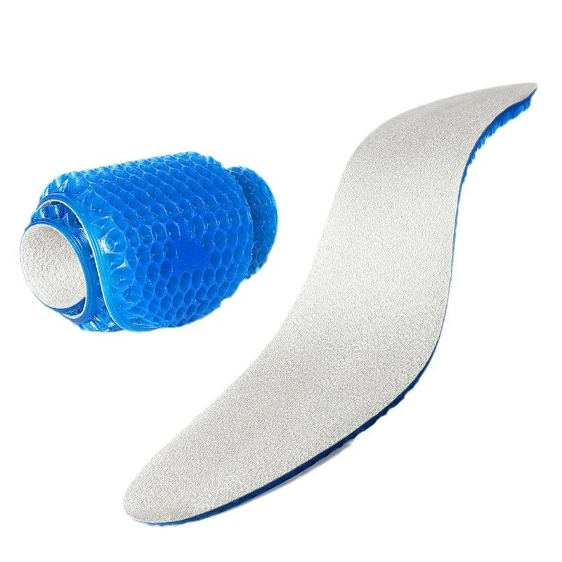 1 Pair Silicone Gel Soft Insoles Outdoor Sports Running Insole Elastic Shock-abs