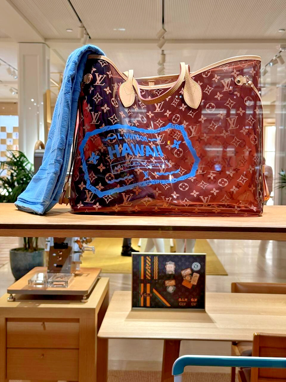Louis Vuitton Hawaii Neverfull GM PVC Monogram Blue Towel Shoulder Bag Tote LTD