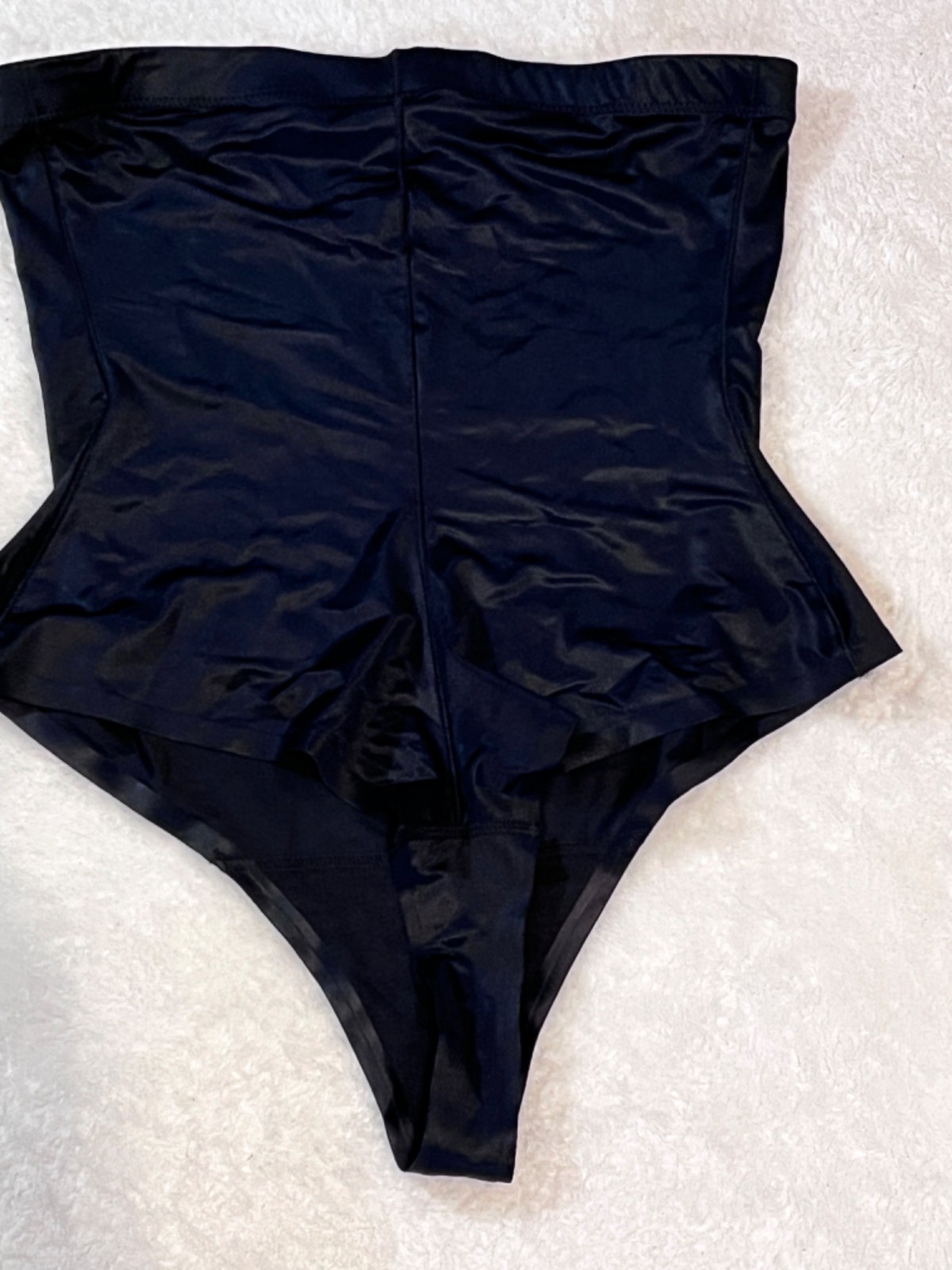 Assets By Spanx High-Waisted Black Shaping Bodysuit XL Nylon Blend