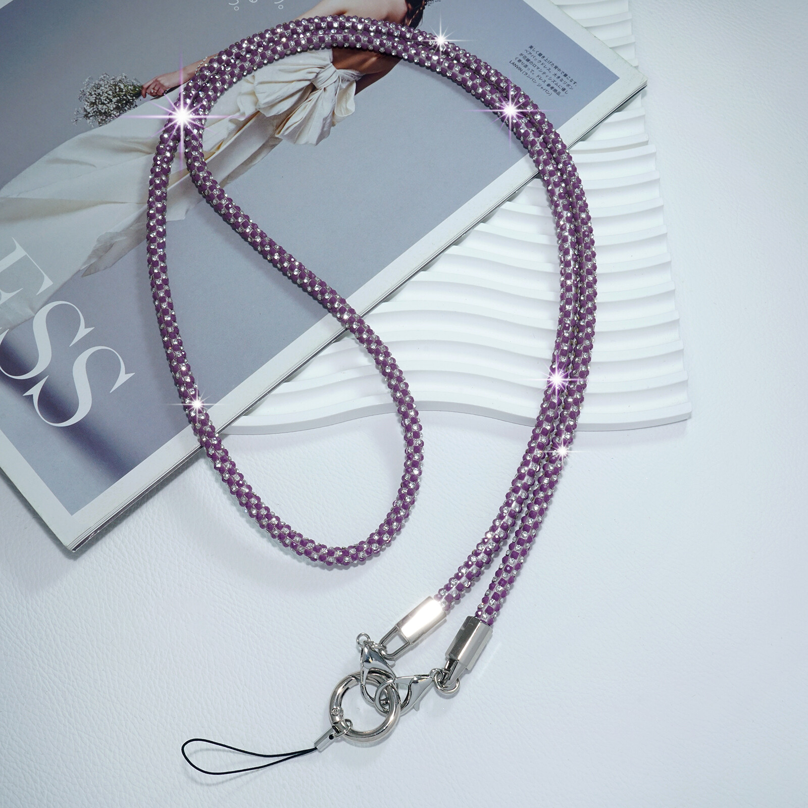 Adjustable Durable Multi-Color Stylish Rhinestone Phone Lanyard For Men Women