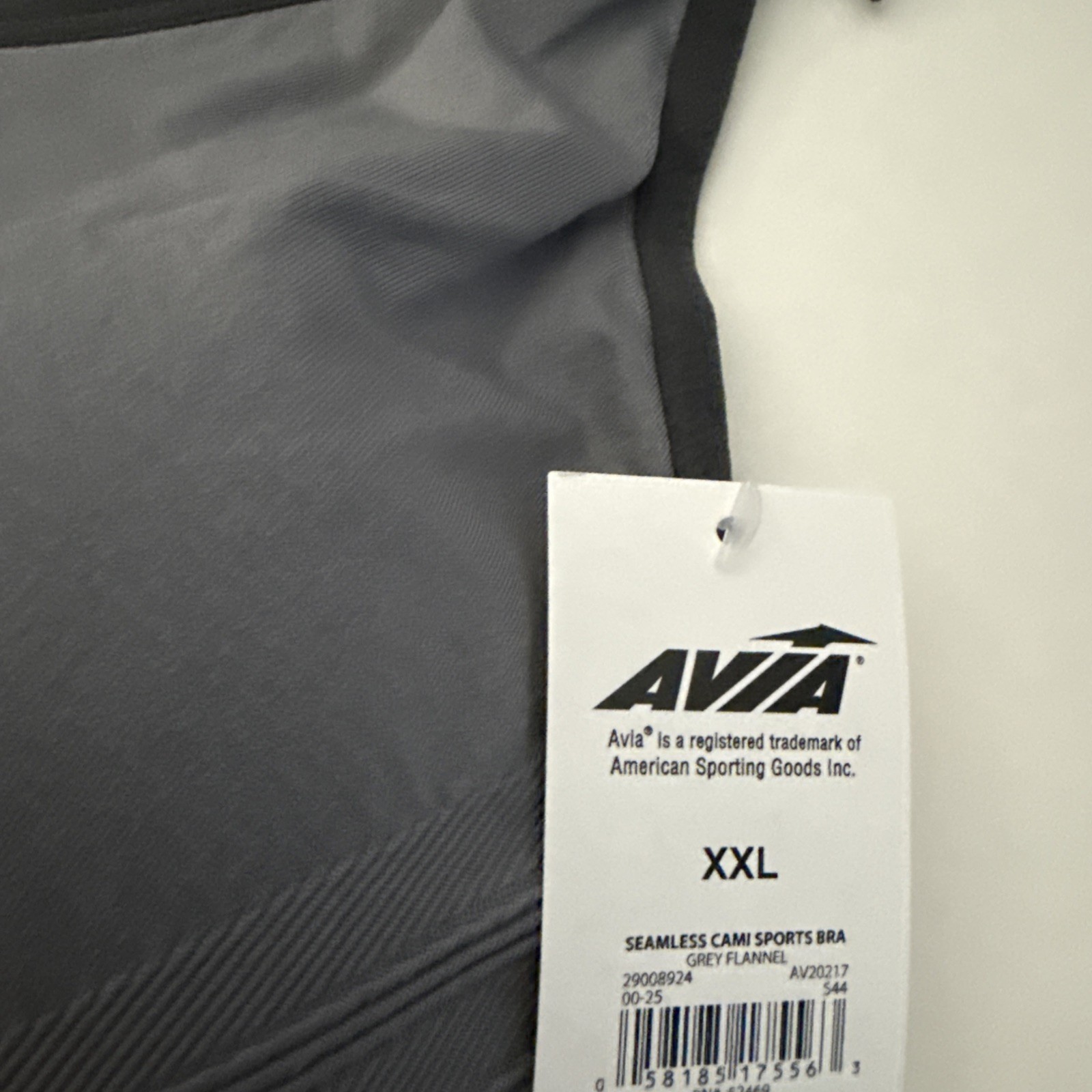 Avia – Women’s Low Support – Seamless – Cami Sports Bra – Size XXL – Gray NEW