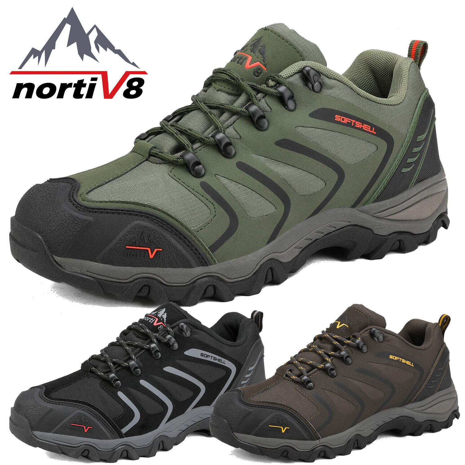 NORTIV8 Men WIDE SIZE Hiking Shoes Low Top Waterproof Trekking Trails Work Shoes