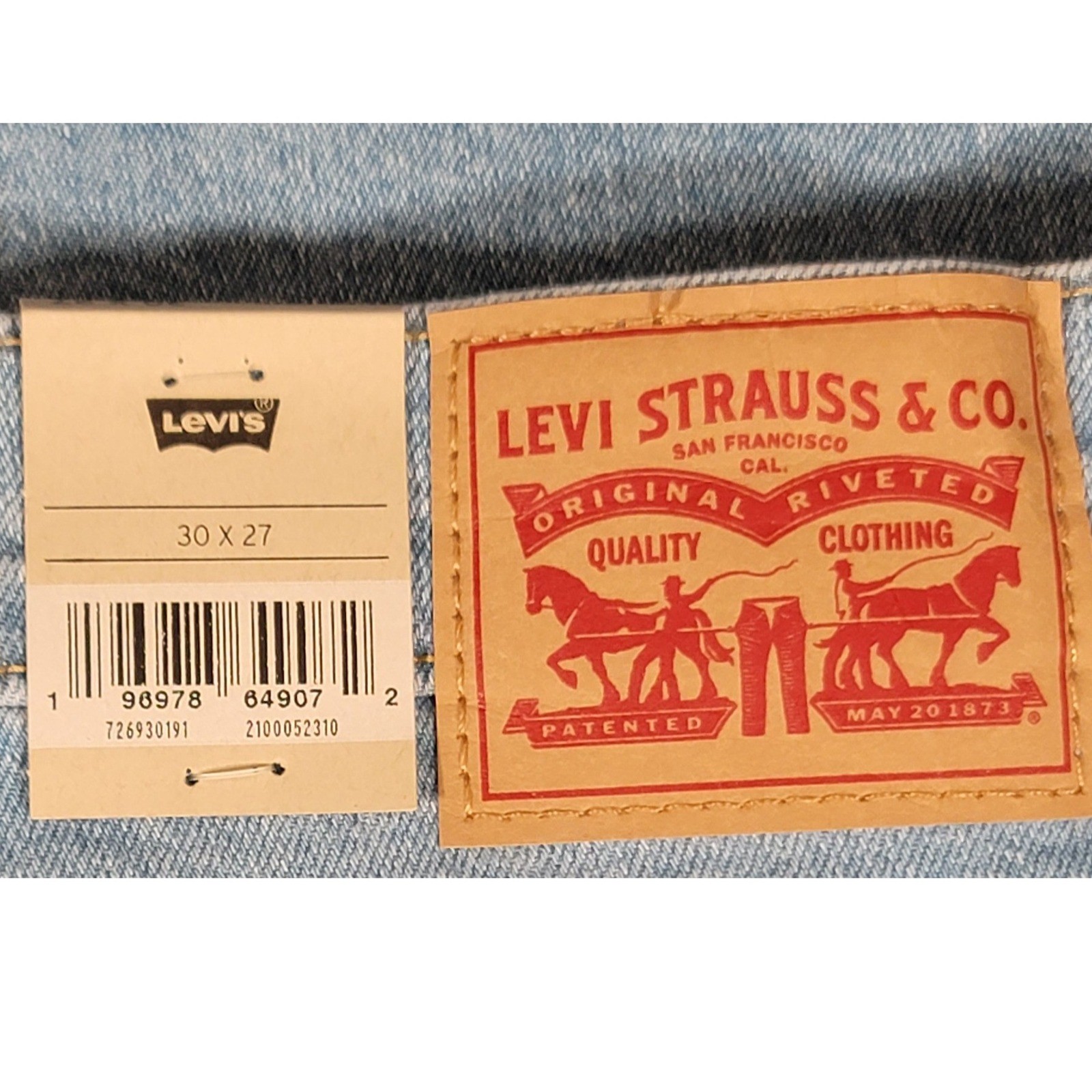 Levi’s Ribcage High Rise Straight Ankle Jeans 30×27 NWT Button Fly Light Wash