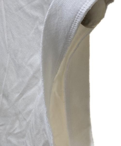 BLAMINK Cotton Embroidered Sleeveless T-Shirt, White, Women’s XS, Japan