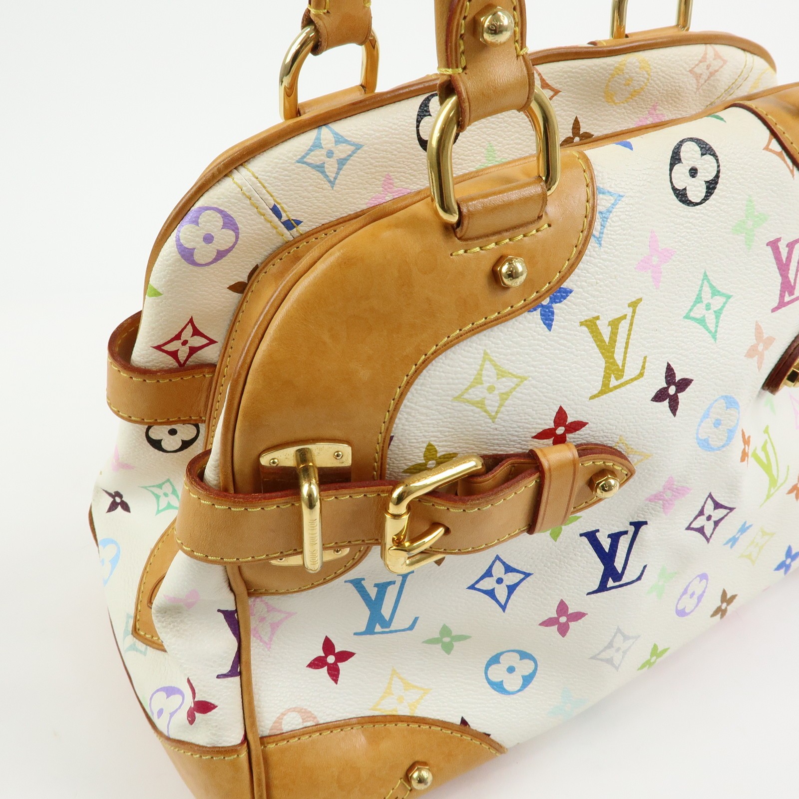 Louis Vuitton Monogram Multicolor Claudia Hand Bag Blanc M40193 Auth Used F/S